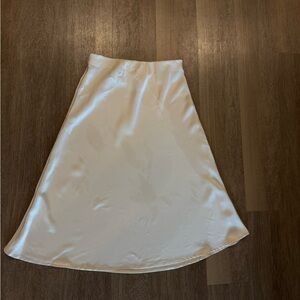 Elegant Cream Satin Skirt